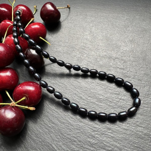 Choker Pearl black natural